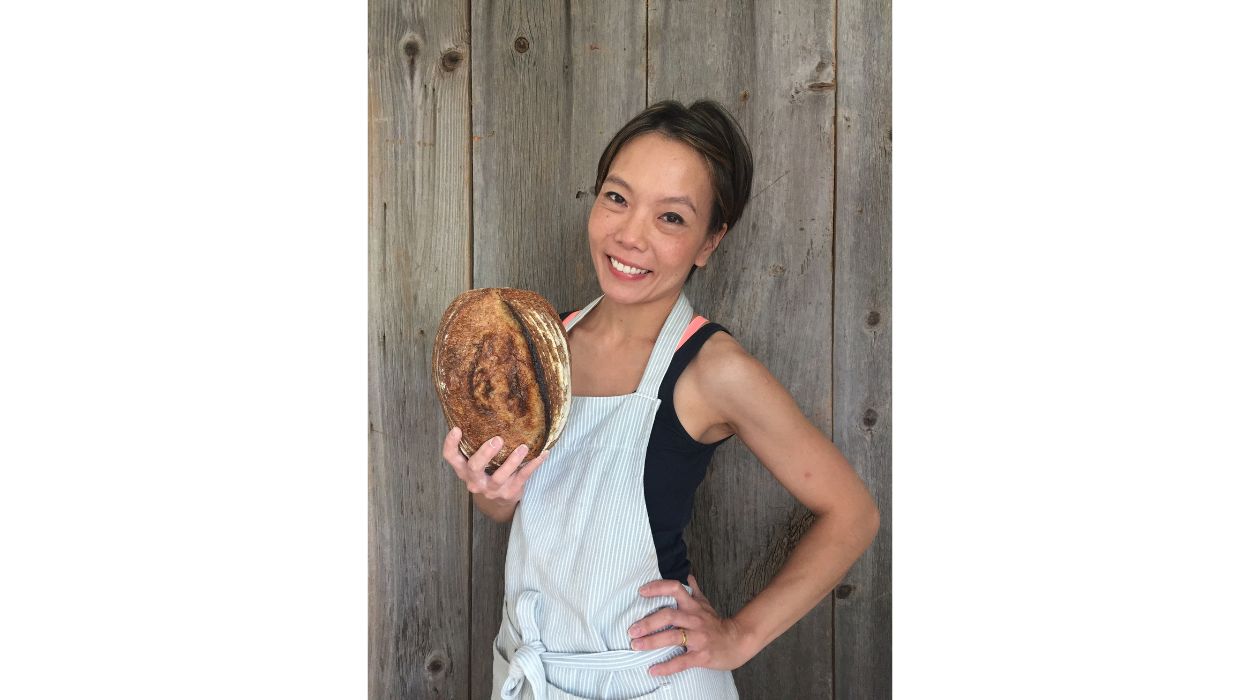 Cynthis Kinahan with a loaf of bread