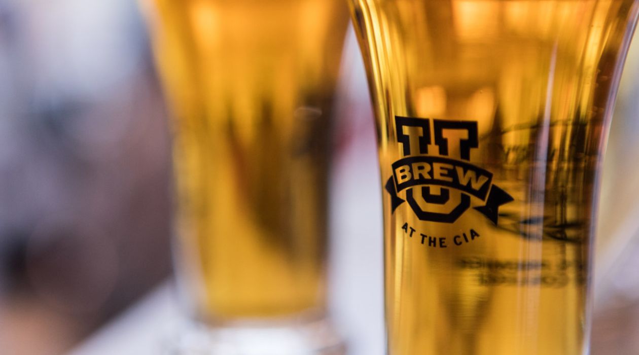 Glasses of beer from Brew U at the Culinary Institute of America, Hyde Park